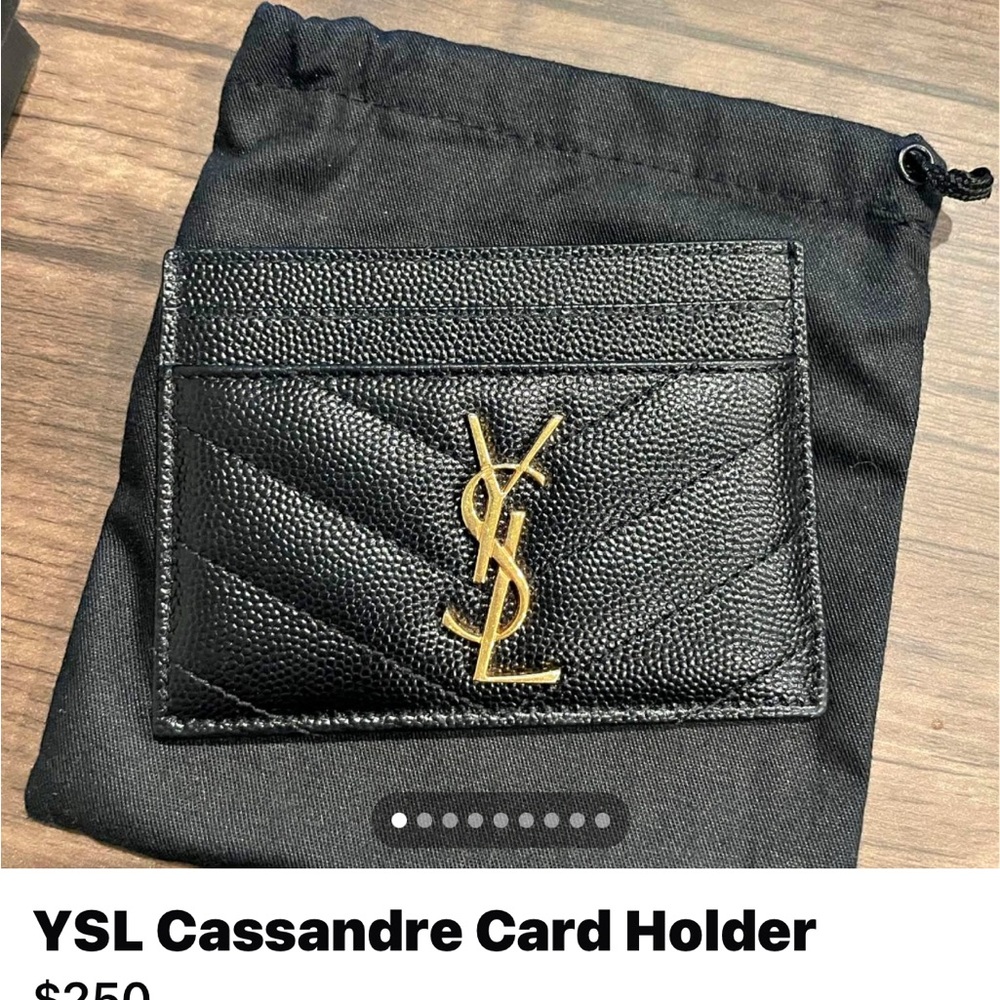 YSL Black and Gold Card Holder